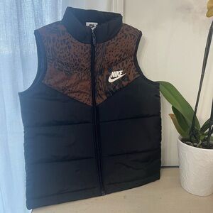 Nike Black and Brown Animal Print Vest
